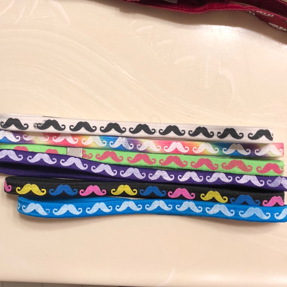 Set of 6 mustache headbands